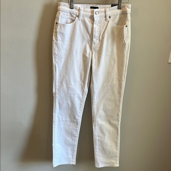 Talbots Straight Leg Jeans NWT White High Waist Full Length Size 6P Petite - Picture 1 of 11